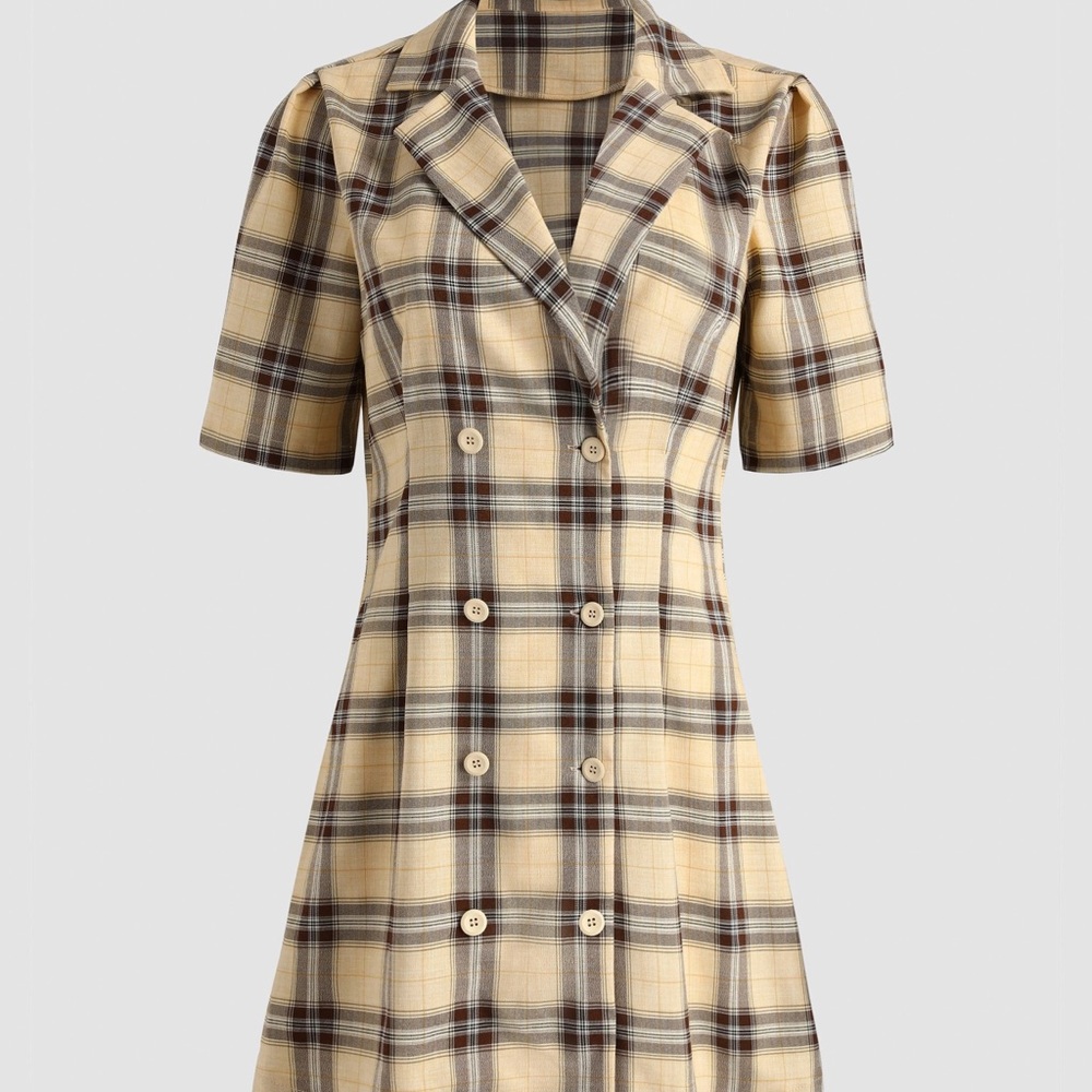plaid blazer dress